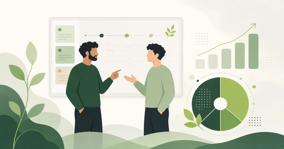 Partners reviewing per-project profit breakdown on a dashboard