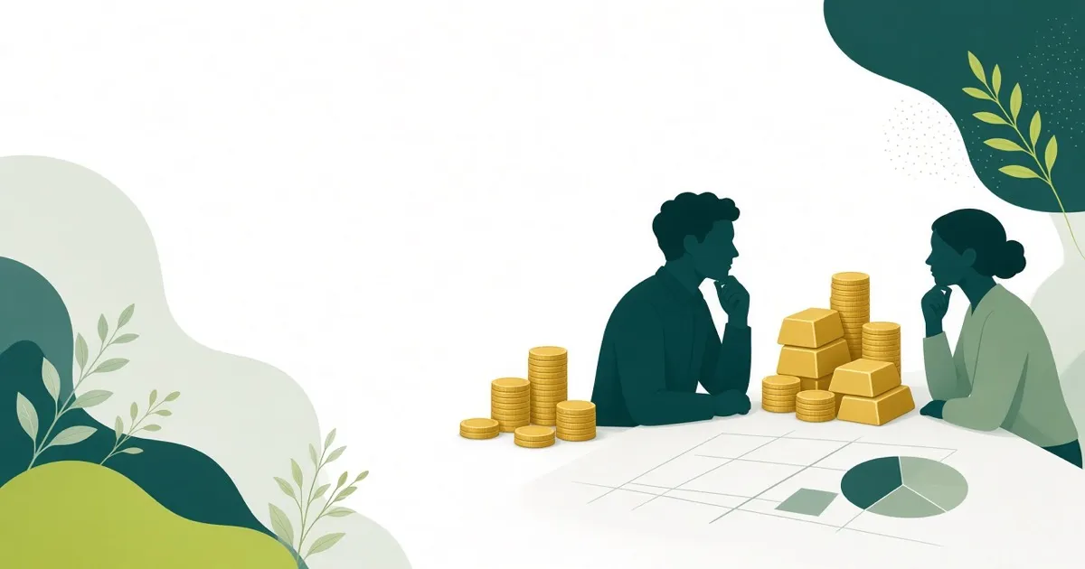 Partners reviewing unequal investment and ownership structure charts